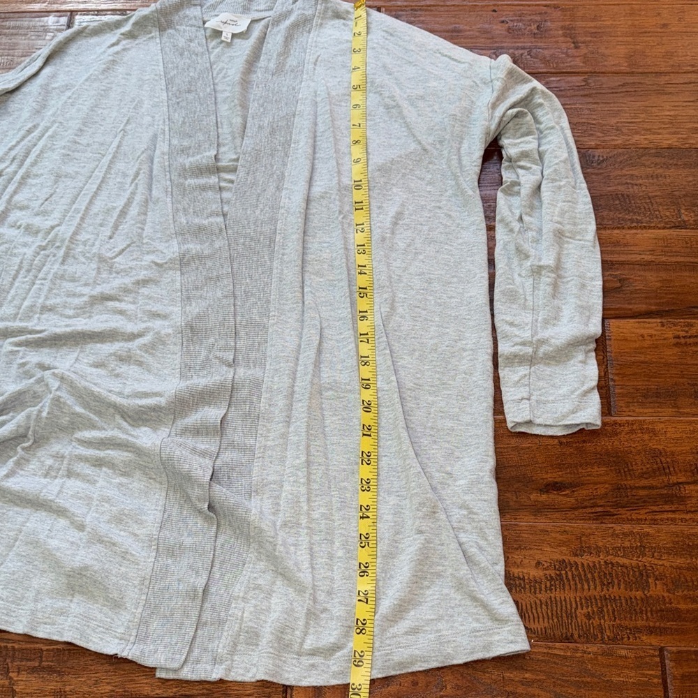 Soma WKND gray knit open lounge lightweight cardigan, small - Picture 3 of 6